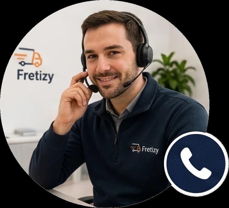 Affréteur Fretizy avec casque téléphonique organisant un transport pour un client